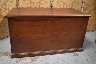 Lot 292 - A late 19th century oak blanket chest with...