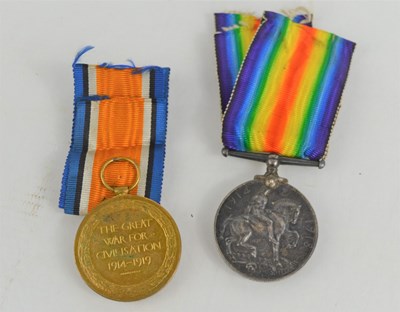 Lot 287 - WWI British war and victory medal to Private G....