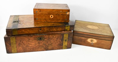 Lot 107 - Three 19th century boxes, including a workbox...