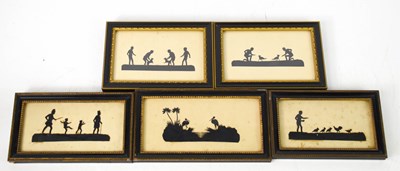 Lot 175 - A set of five Victorian papercut silhouettes,...