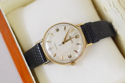 Lot 342 - A 9ct gold cased vintage Rolex Precision watch,...