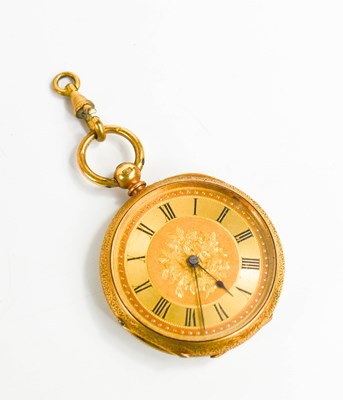 Lot 336 - An 18ct gold ladies pocket watch, 19th century,...