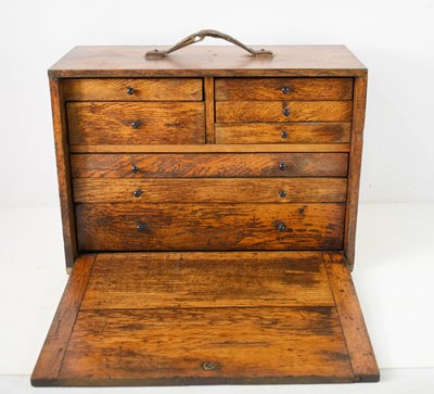 Lot 105 - An oak engineer's / collectors chest, with two...