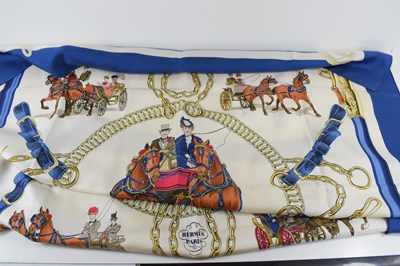 Lot 278 - A vintage late 20th century Hermes silk scarf,...