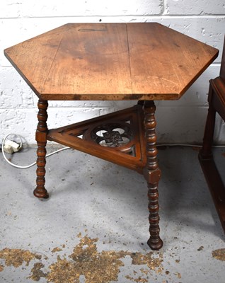 Lot 294 - A Hexagonal mahogany Arts & Crafts side table,...