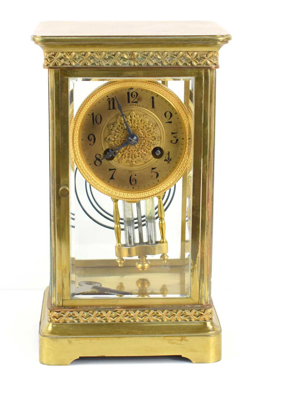 Lot 449 - An antique J.E Caldwell & Co mantle clock, the...