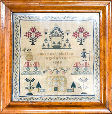 Lot 256 - A 19th century sampler, by Susannah Shelton...