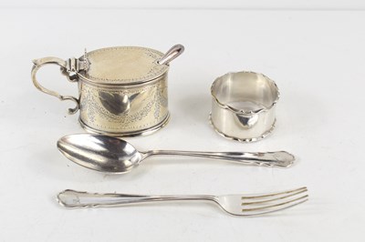 Lot 382 - A Victorian silver mustard pot and spoon, the...