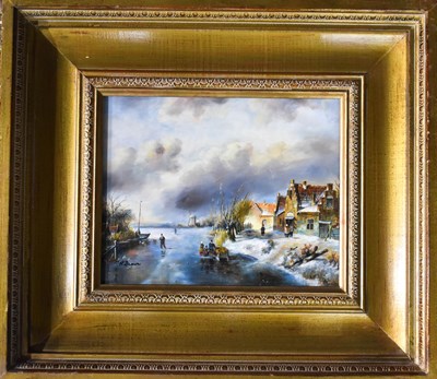 Lot 179 - N Brown (20th century) oil on panel, Dutch...