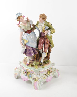 Lot 146 - A 19th century German porcelain figure group,...