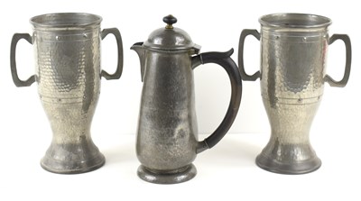 Lot 281 - A Liberty & Co "Tudric" pewter coffee pot...