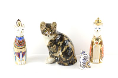 Lot 152 - Two Royal Crown Derby Egyptian cat...