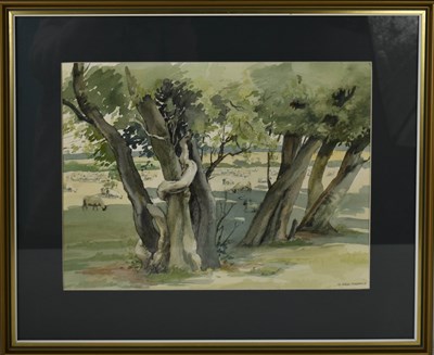 Lot 170 - G Rees Teesdale (20th century): trees with...