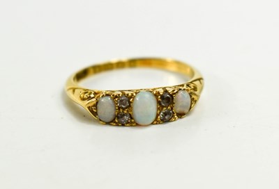 Lot 103 - A late Victorian,18ct gold, opal and diamond...