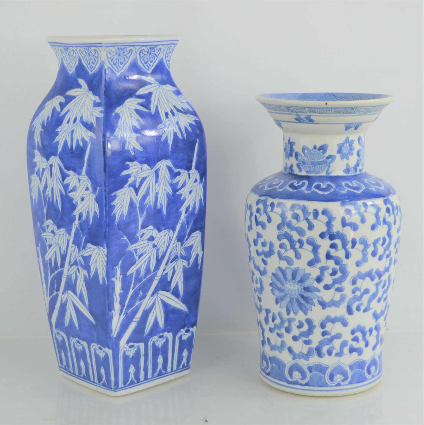 Lot 199 - Two 20th century Chinese blue and white vases...