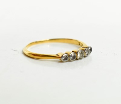 Lot 17 - A 9ct gold and diamond ring, set with five old...