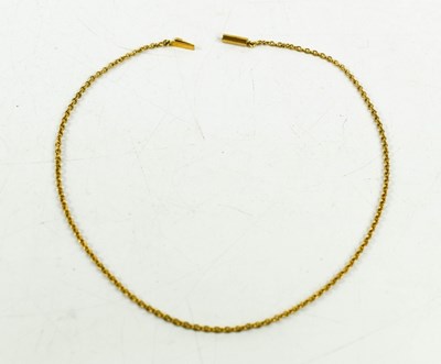 Lot 47 - A 15ct gold chain link necklace, with barrel...