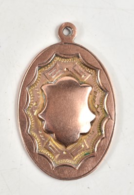 Lot 56 - A 9ct gold fob medal pendant, D & D.W.L...