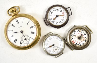 Lot 314 - Three military style watches, possibly WWI era,...