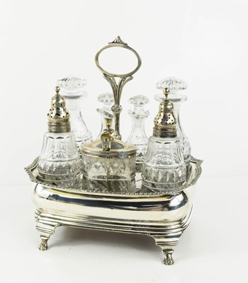 Lot 404 - A fine silver cruet set, the shaped...