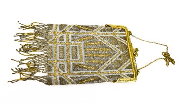 Lot 193 - A vintage Art Deco beaded evening bag, with...