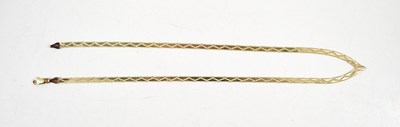 Lot 76 - An Italian 9ct gold herringbone necklace of...