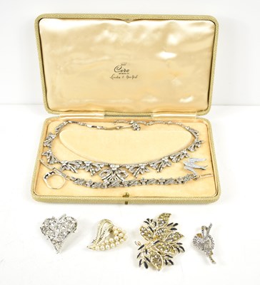 Lot 265 - A group of marcasite, silver and vintage paste...