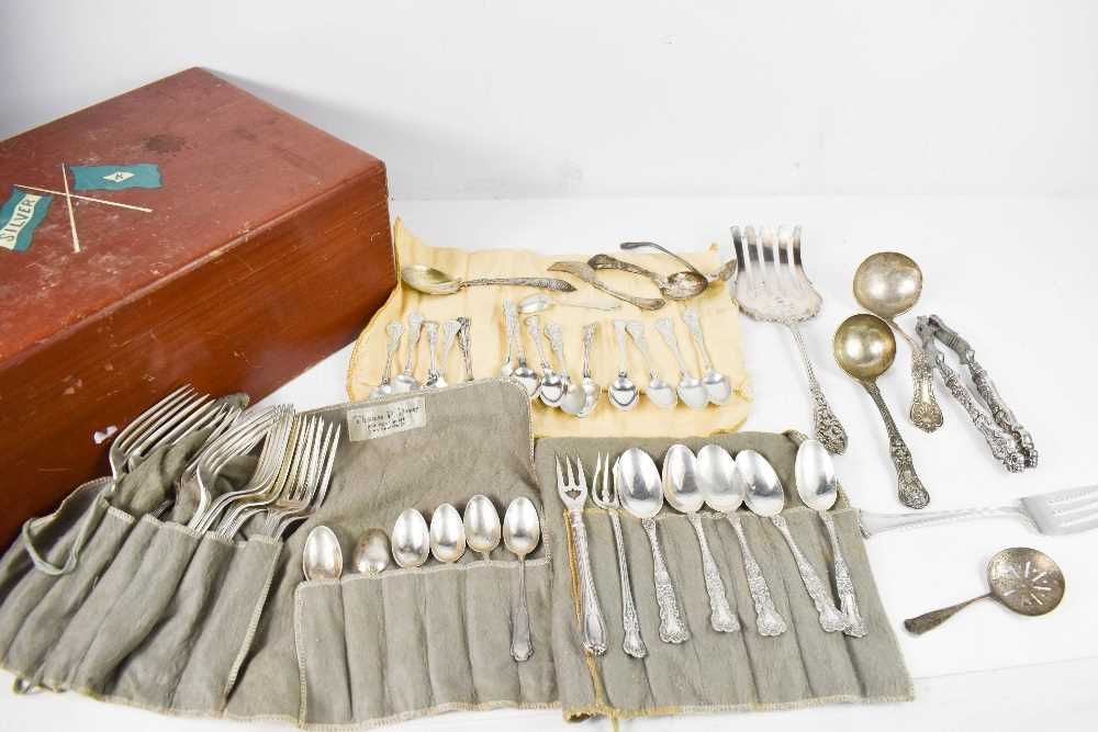 Lot 416 - A group of silver cutlery, to include a George...
