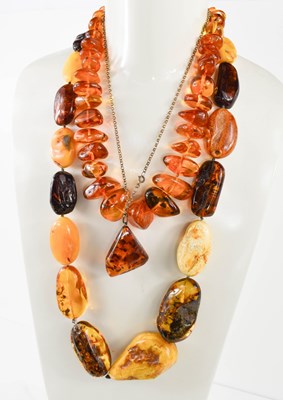 Lot 52A - A string of vintage amber, possibly Baltic, of...