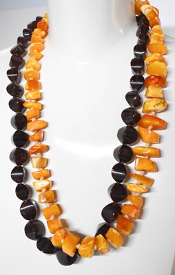 Lot 55A - A string of vintage butterscotch amber beads,...