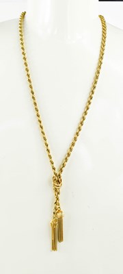 Lot 169 - An 18ct gold double rope chain necklace with...