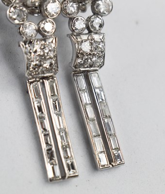 Lot 25 - A pair of Art Deco18ct white gold and diamond...
