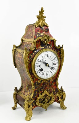 Lot 479 - A 19th century French boulework mantle clock,...