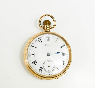 Lot 338 - A 9ct gold cased, keyless wind, Waltham pocket...