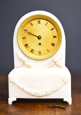 Lot 483 - A William Nicholl marble mantle clock, the...