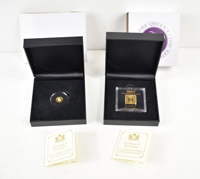 Lot 129 - A 24ct gold "2022 Platinum Jubilee" square...