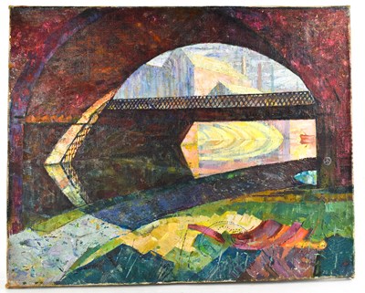 Lot 70 - A mid century oil on canvas, depicting...