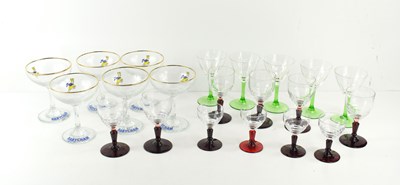 Lot 140 - A group of six Babycham glasses together with...