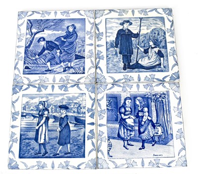 Lot 194 - Four Helen Miles Wedgewood tiles comprising...