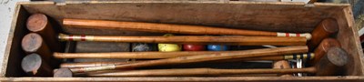 Lot 494 - A vintage croquet set, in the original box.