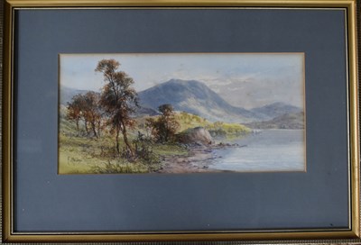 Lot 291 - Frank Hider (19th century): mountain landscape,...