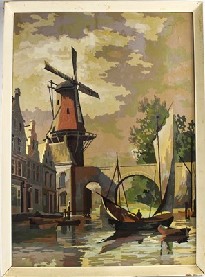 Lot 94 - A mid century Dutch oil on board, depicting a...