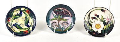 Lot 207 - A group of three Moorcroft pin dishes, Gypsy...