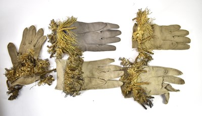 Lot 378 - Two pairs and a single 19th century glove,...