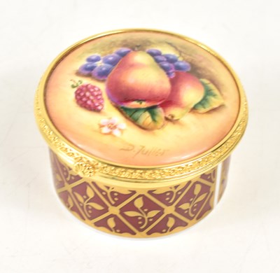 Lot 240 - A Royal Worcester handpainted trinket box, the...