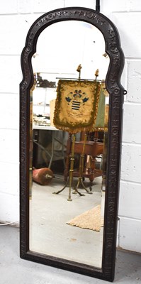 Lot 471 - A Victorian large wall mirror, of curved and...