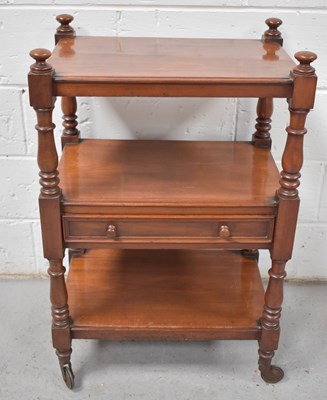 Lot 533 - A Victorian mahogany three tiered buffet, the...