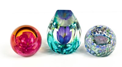 Lot 201 - Three Caithness of Scotland glass paperweights:...