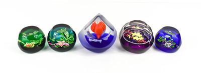 Lot 221 - Five Caithness of Scotland glass paperweights:...