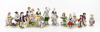 Lot 215 - A selection of German porcelain figurines,...